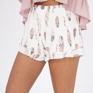 Feather Print Shorts